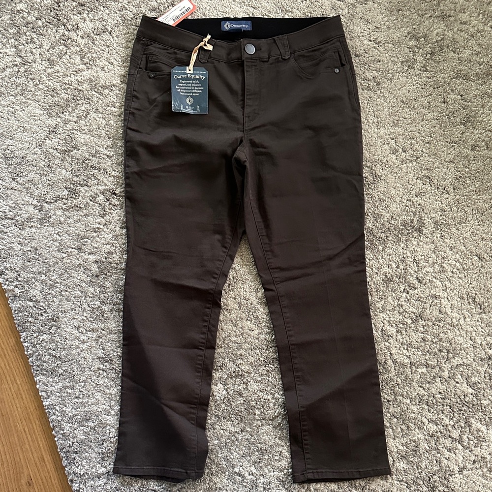 Democracy Dark Brown Ankle Jeans